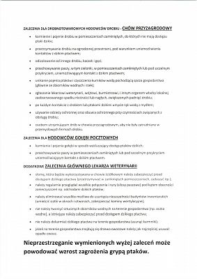 Zalecenia dla drobnotowarowych hodowców drobiu - chów przyzagrodowy grafika